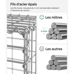 Sale SONGMICS 3 Gabions 100 x 50 x 50 cm