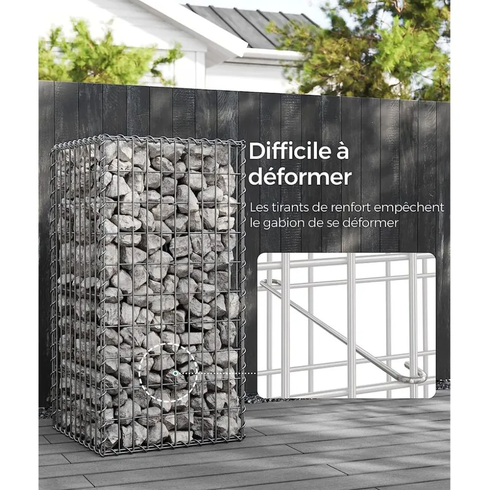 Sale SONGMICS 3 Gabions 100 x 50 x 50 cm