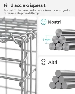 Online SONGMICS 3 Gabions 100 x 80 x 30 cm