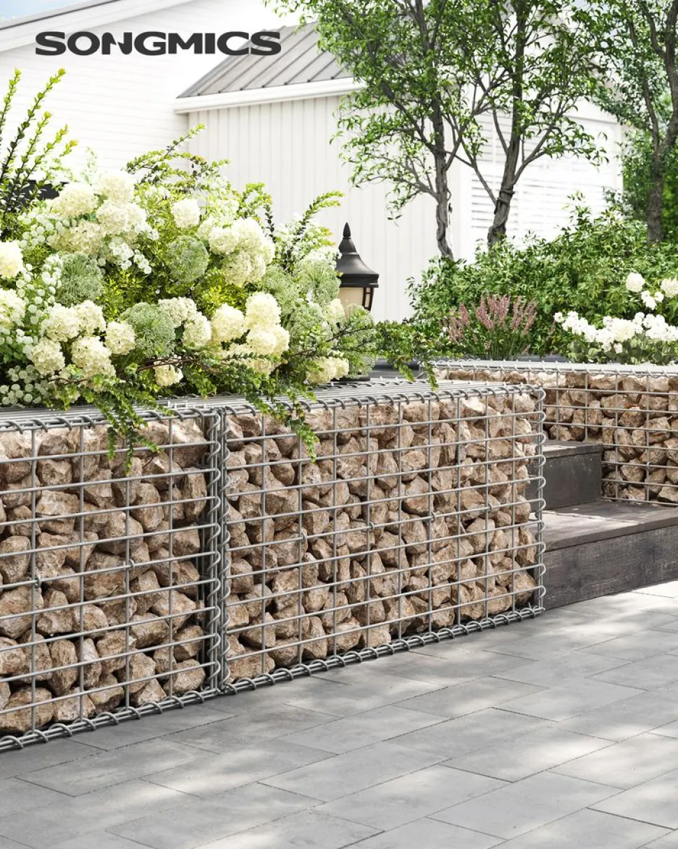 Shop SONGMICS 4 Gabions 100 x 50 x 50 cm