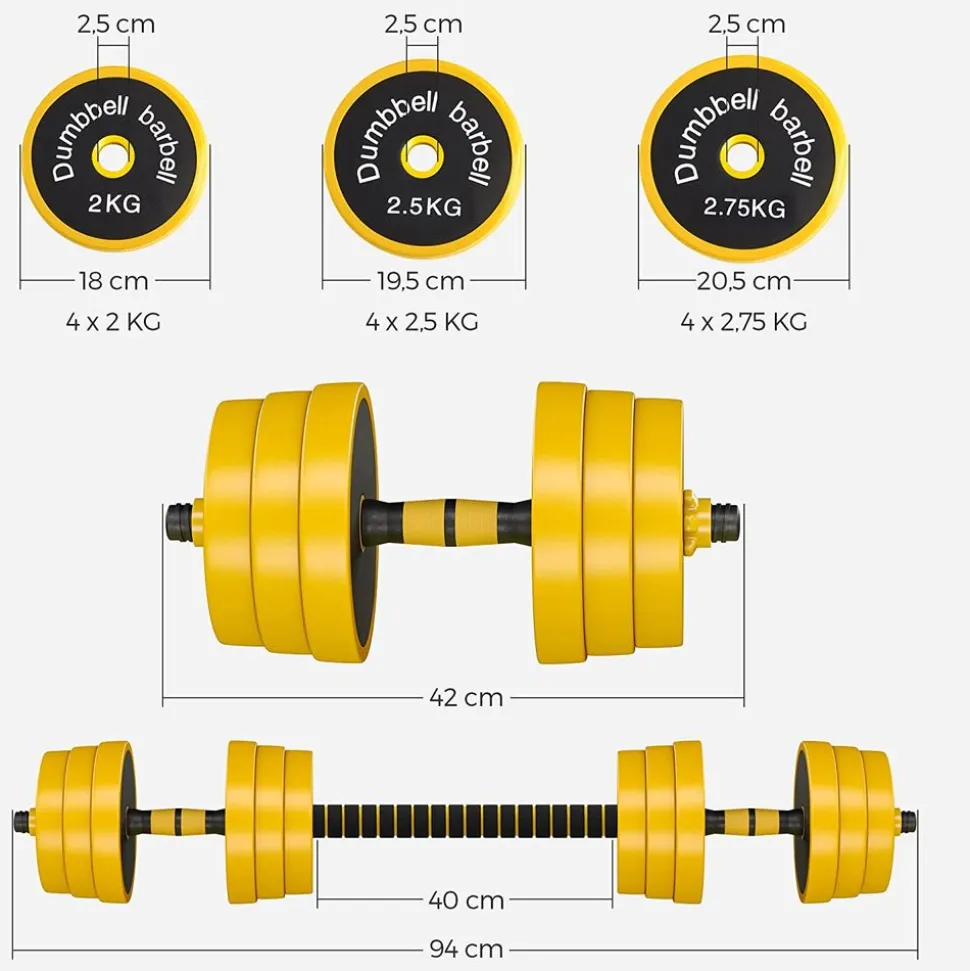 Online SONGMICS 2 Haltères 15 kg jaune