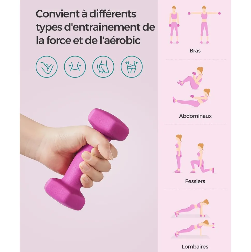 New SONGMICS 2 Haltères 4 kg Vert