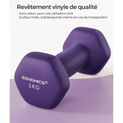 New SONGMICS 2 Haltères 4 kg Vert
