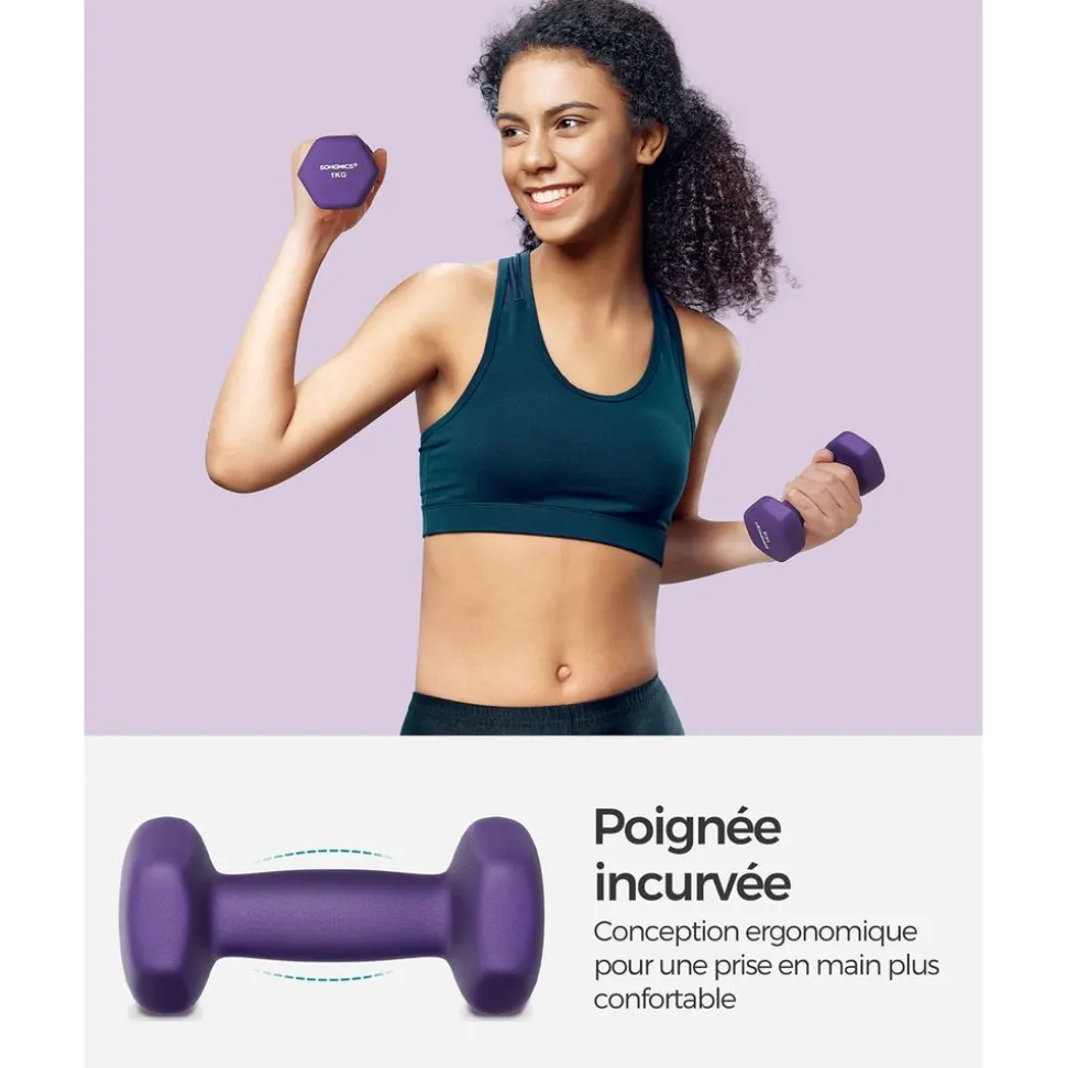 New SONGMICS 2 Haltères 4 kg Vert