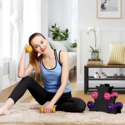 Discount SONGMICS 6 Haltères jaune orange violet Noir