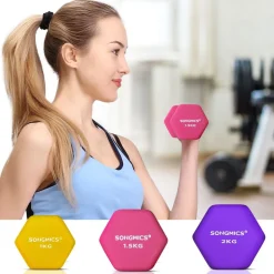 Discount SONGMICS 6 Haltères jaune orange violet Noir