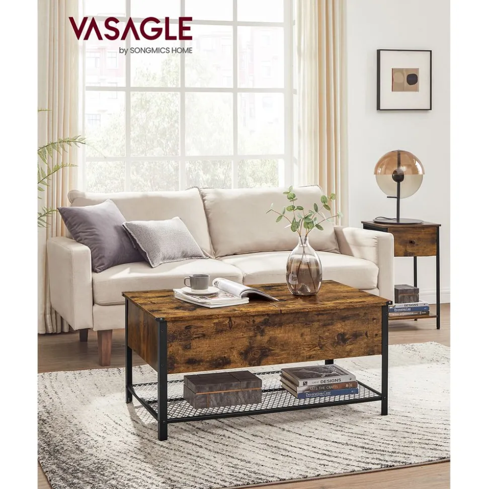 Hot SONGMICS 2 Meubles de rangement industriel Marron Rustique + Noir