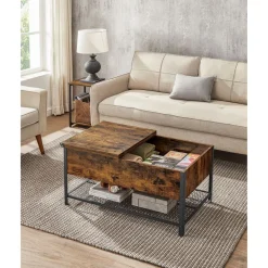 Hot SONGMICS 2 Meubles de rangement industriel Marron Rustique + Noir