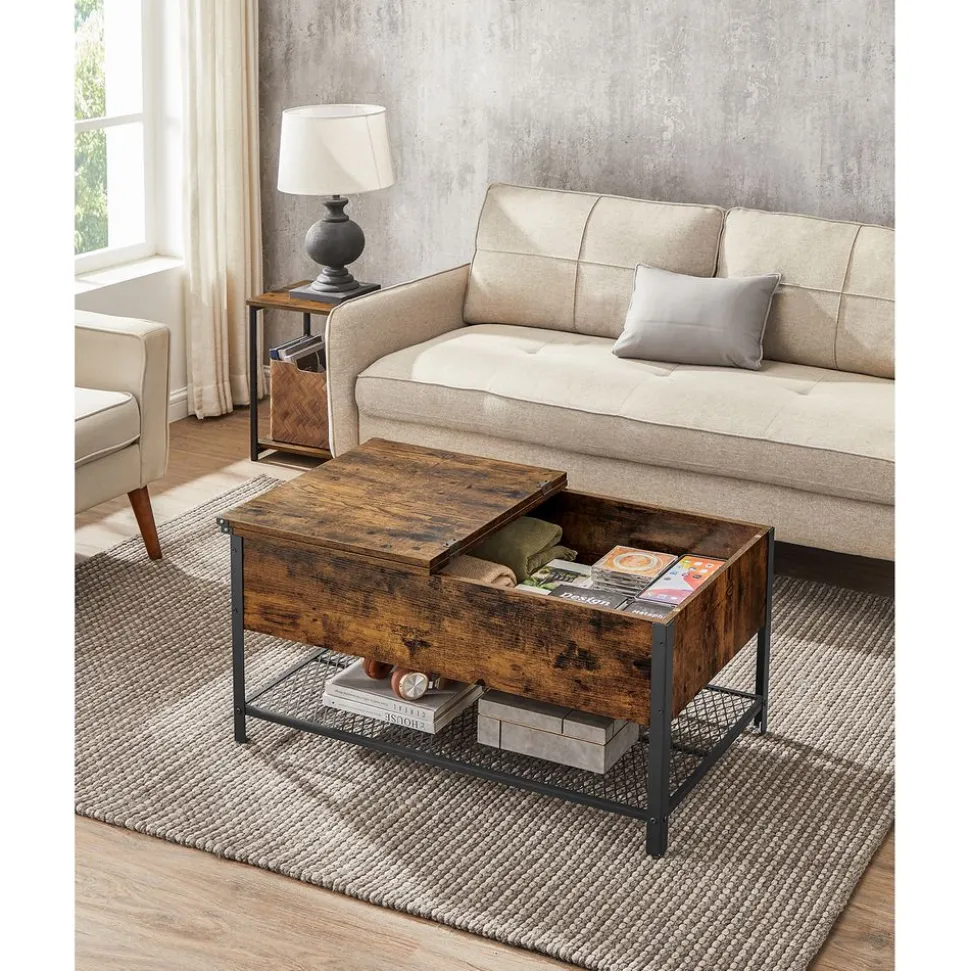 Hot SONGMICS 2 Meubles de rangement industriel Marron Rustique + Noir