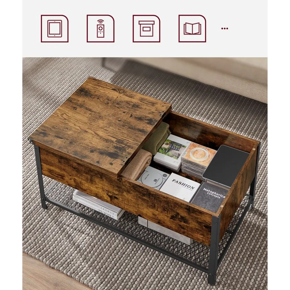 Hot SONGMICS 2 Meubles de rangement industriel Marron Rustique + Noir