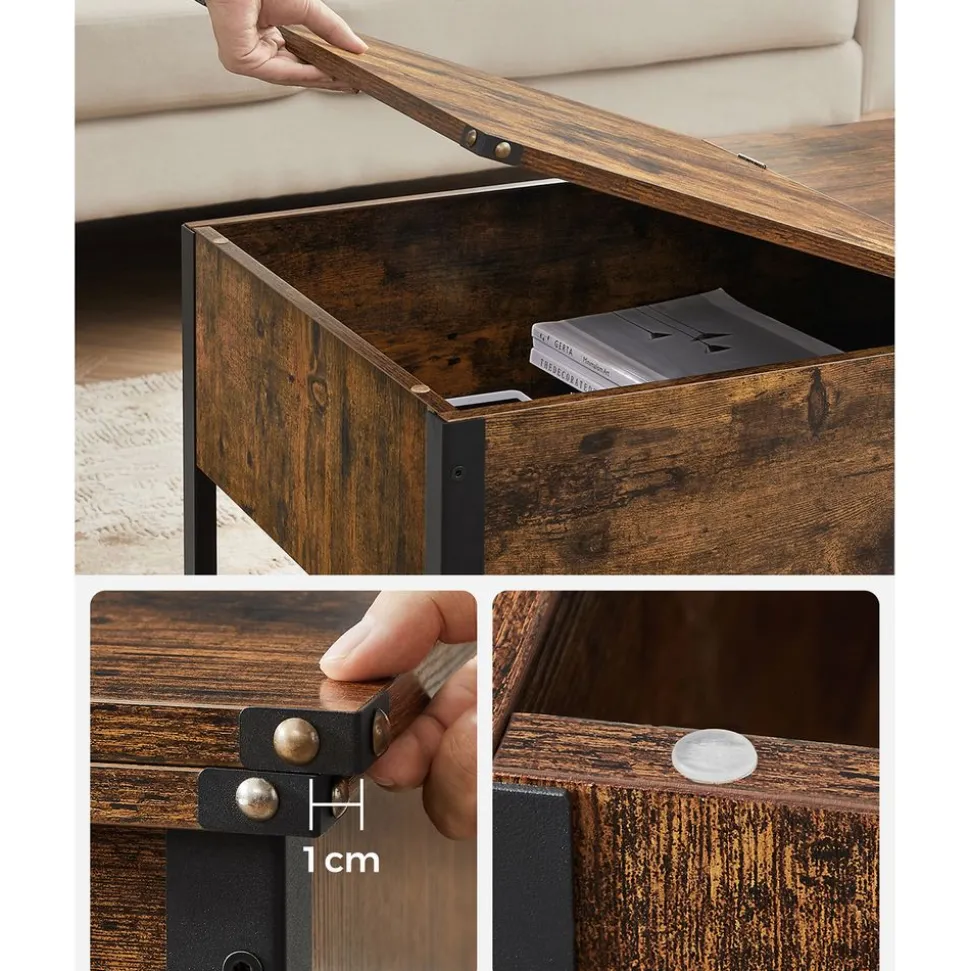 Hot SONGMICS 2 Meubles de rangement industriel Marron Rustique + Noir