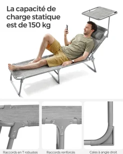 Discount SONGMICS 3 Meubles terrasse noir