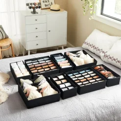 Cheap SONGMICS 8 Organiseurs de sous-vêtements pliables noir