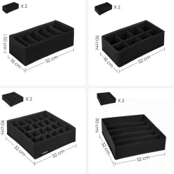 Cheap SONGMICS 8 Organiseurs de sous-vêtements pliables noir