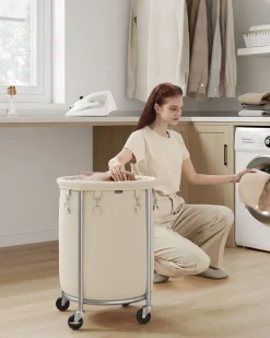 Cheap SONGMICS 2 Paniers à linge avec poignées courtes et longues 40 x 30 x 65 cm gris ardoise