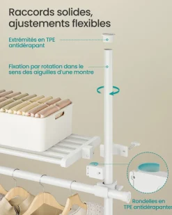 Best SONGMICS 2 Porte-manteaux muraux 10 crochets Blanc Nuage