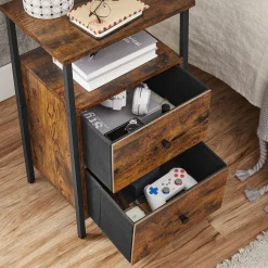 Cheap SONGMICS 2 Tables basses ronde noir moderne