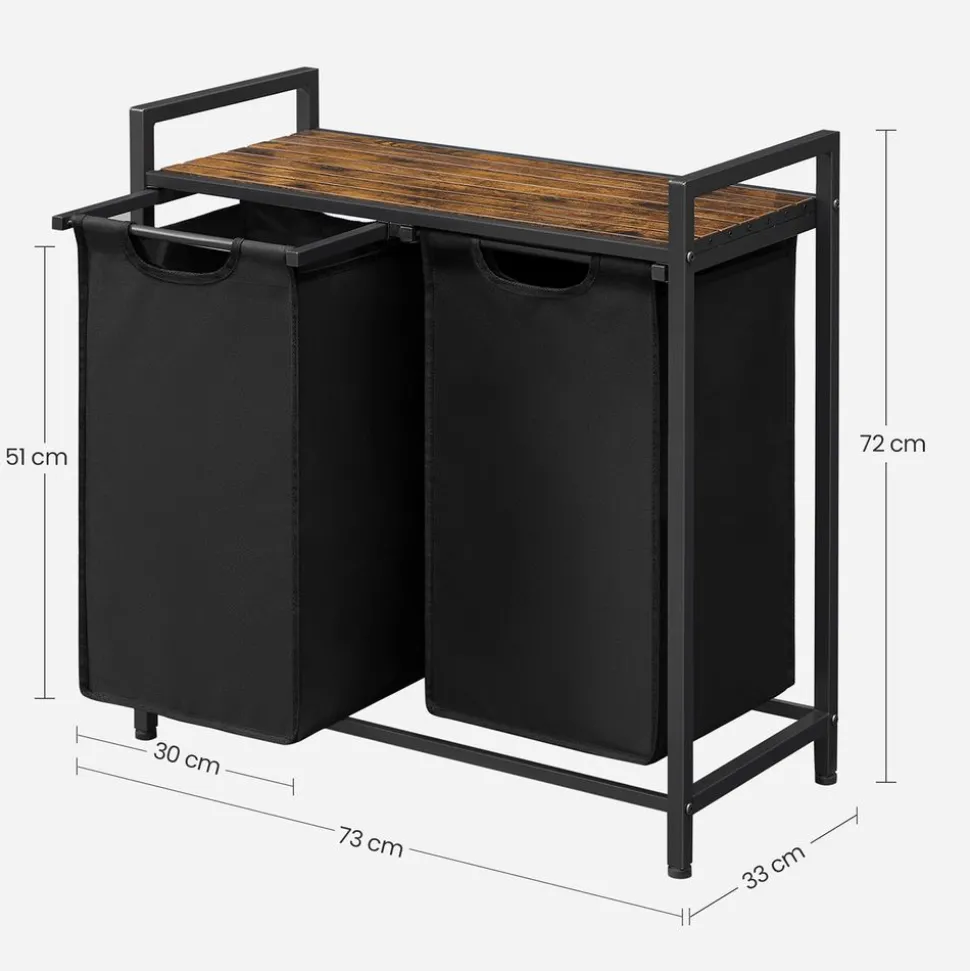 Hot SONGMICS 2 Tables basses rondes en acier noir boisé