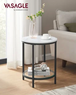 Clearance SONGMICS 2 Tables basses rondes plateau amovible gris ardoise