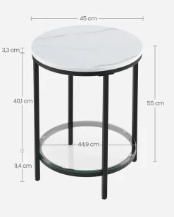 Clearance SONGMICS 2 Tables basses rondes plateau amovible gris ardoise