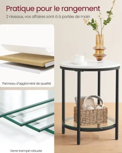 Clearance SONGMICS 2 Tables basses rondes plateau amovible gris ardoise