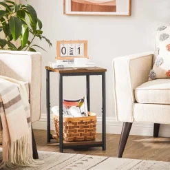 New SONGMICS 2 Tables industriel Marron Rustique + Noir