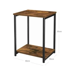 New SONGMICS 2 Tables industriel Marron Rustique + Noir