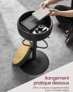 Hot SONGMICS 2 Tabourets de bar avec pieds réglables marron chameau