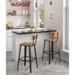 Sale SONGMICS 2 Tabourets de bar modernes Noir