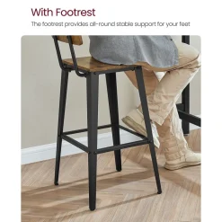 Sale SONGMICS 2 Tabourets de bar modernes Noir
