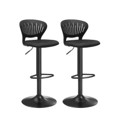 Clearance SONGMICS 2 Tabourets de bar pieds hêtre Blanc