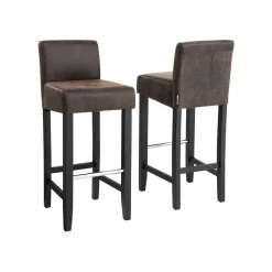 Discount SONGMICS 2 Tabourets hauts gris foncé