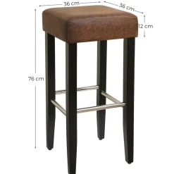 Discount SONGMICS 2 Tabourets hauts gris foncé