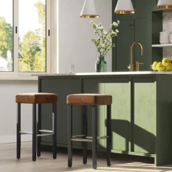 Discount SONGMICS 2 Tabourets hauts gris foncé