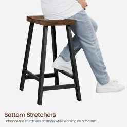 Best Sale SONGMICS 2 Tabourets incurvés Brun Vintage Noir