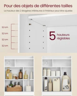 Flash Sale SONGMICS 2 Étagère d’angle en forme de L jaune paille et blanc nuage