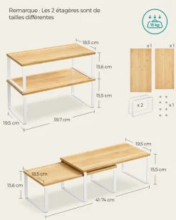 Hot SONGMICS 4 Étagères à épices empilable extensible noir d'encre