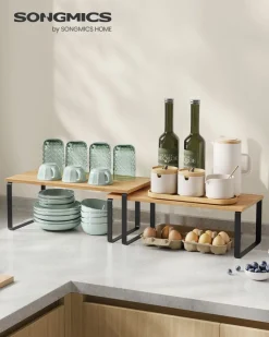 Hot SONGMICS 4 Étagères à épices empilable extensible noir d'encre