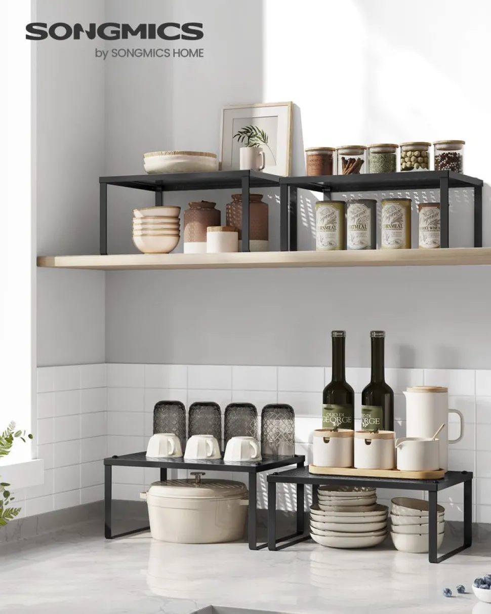 Flash Sale SONGMICS 2 étagères à épices en métal noir d'encre
