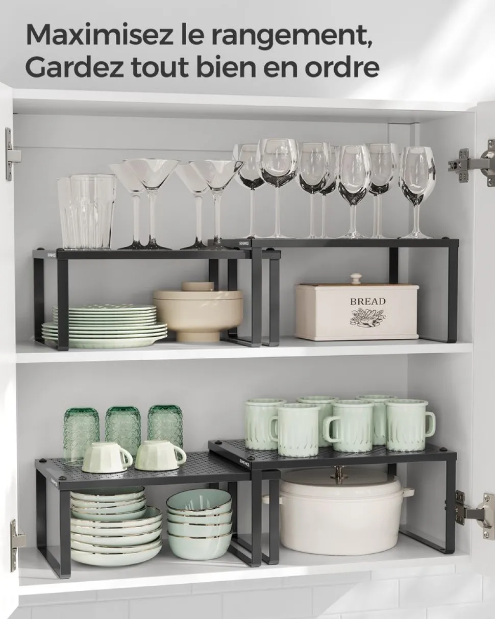 Flash Sale SONGMICS 2 étagères à épices en métal noir d'encre