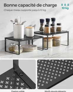 Flash Sale SONGMICS 2 étagères à épices en métal noir d'encre