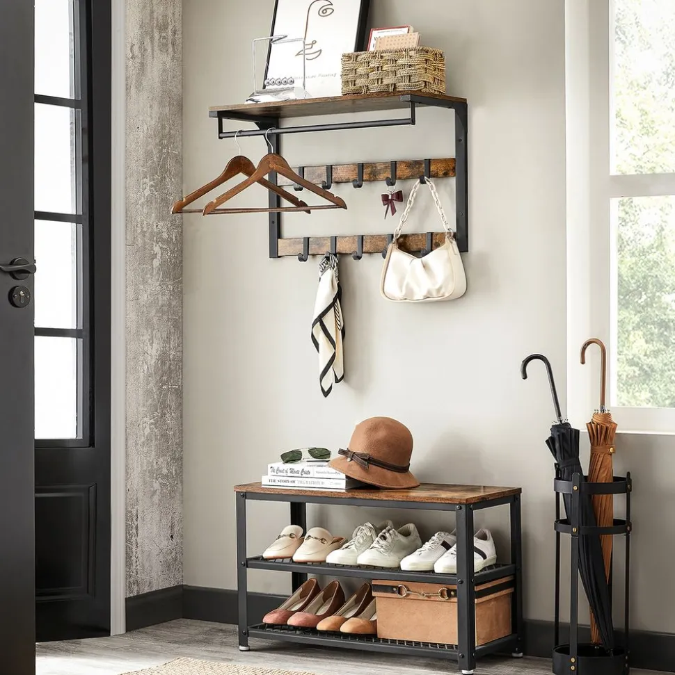 Cheap SONGMICS 4 Étagères de cuisine Noir + Naturel