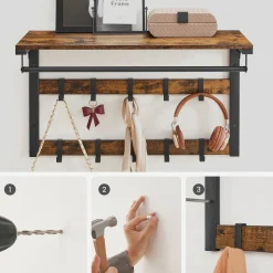 Cheap SONGMICS 4 Étagères de cuisine Noir + Naturel