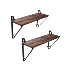 Best SONGMICS 2 Étagères flottantes industriel Brun Vintage Noir