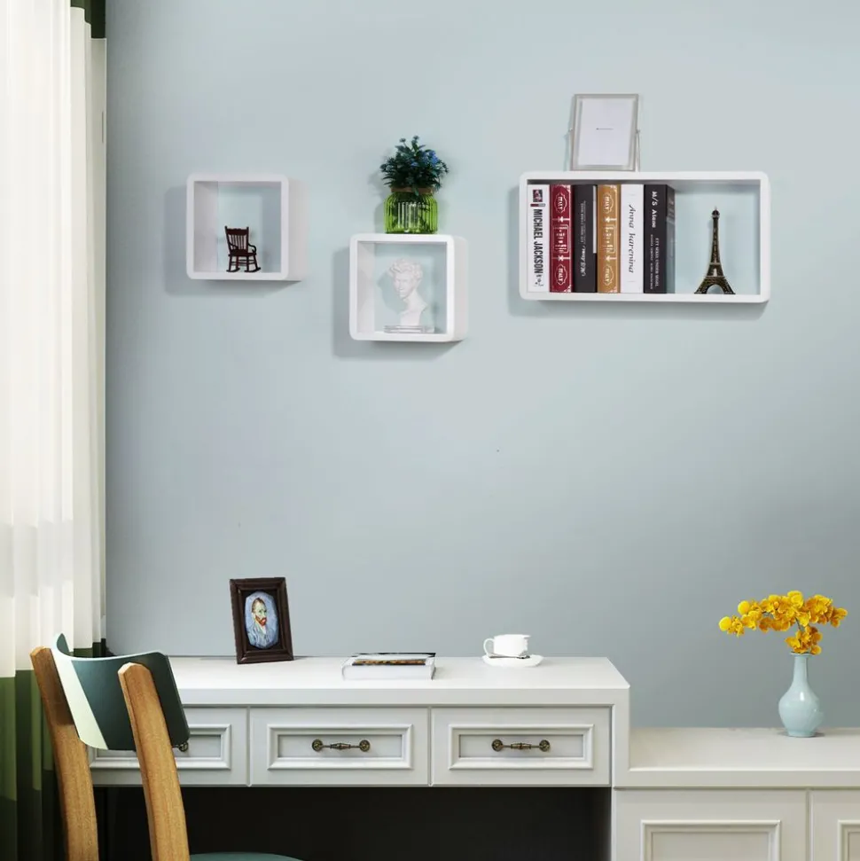 Sale SONGMICS 3 Étagères murales Blanc