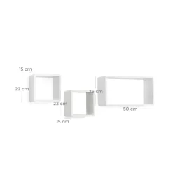 Sale SONGMICS 3 Étagères murales Blanc