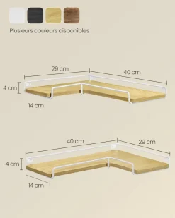 Sale SONGMICS 2 Étagères murales Blanc