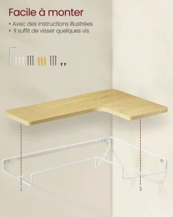 Sale SONGMICS 2 Étagères murales Blanc