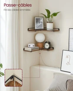 Sale SONGMICS 2 Étagères murales Blanc