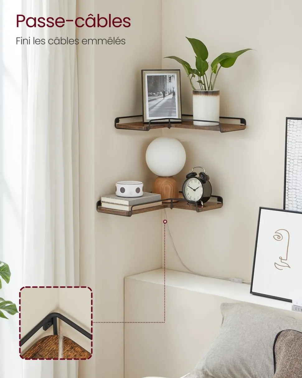 Sale SONGMICS 2 Étagères murales Blanc